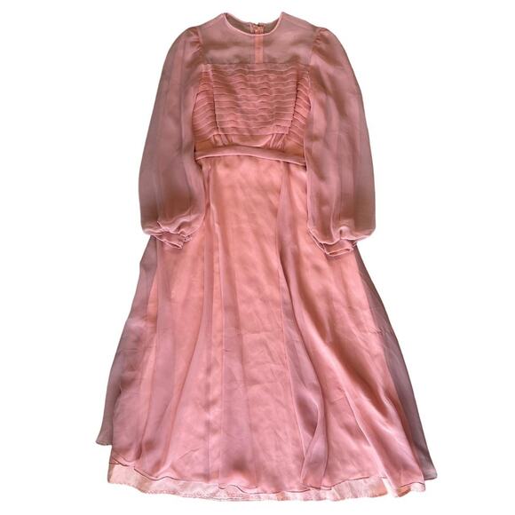 70s vintage prairie dress pink victorian sz 10 usa union made - Picture 1 of 3